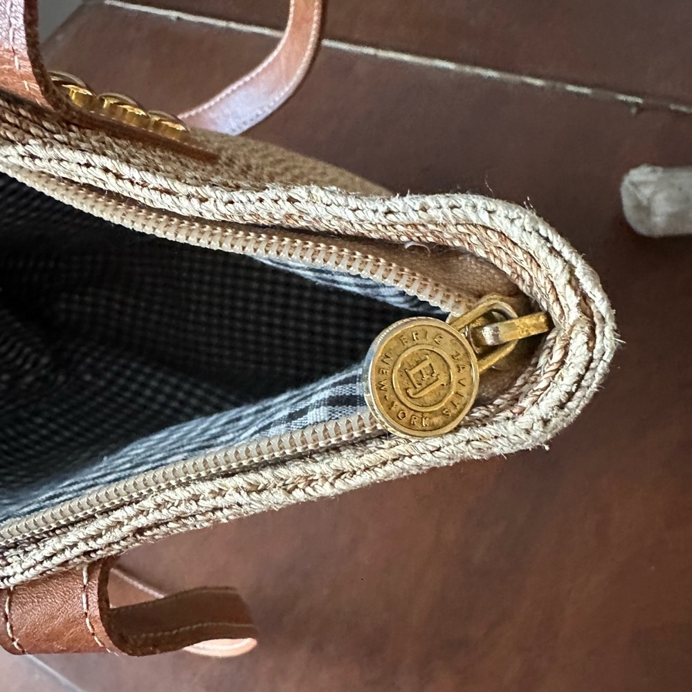 Eric Javits Tan and Brown Tote with Leather Accents - Picture 7 of 8